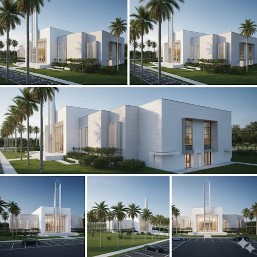 Architectural visualization of the planned TICC church building